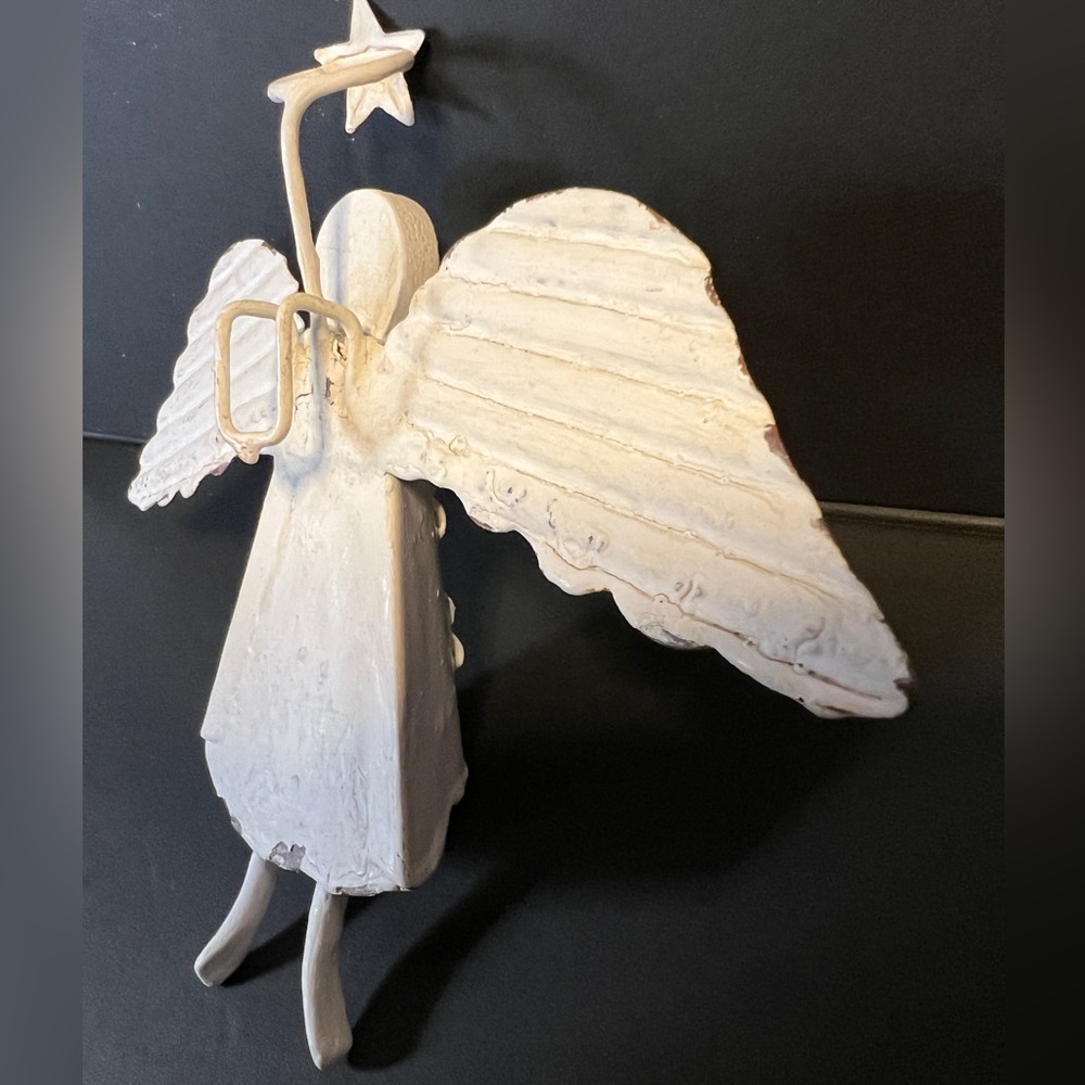 Vintage Distressed Pot Hanger Metal Angel - Picture 6 of 9